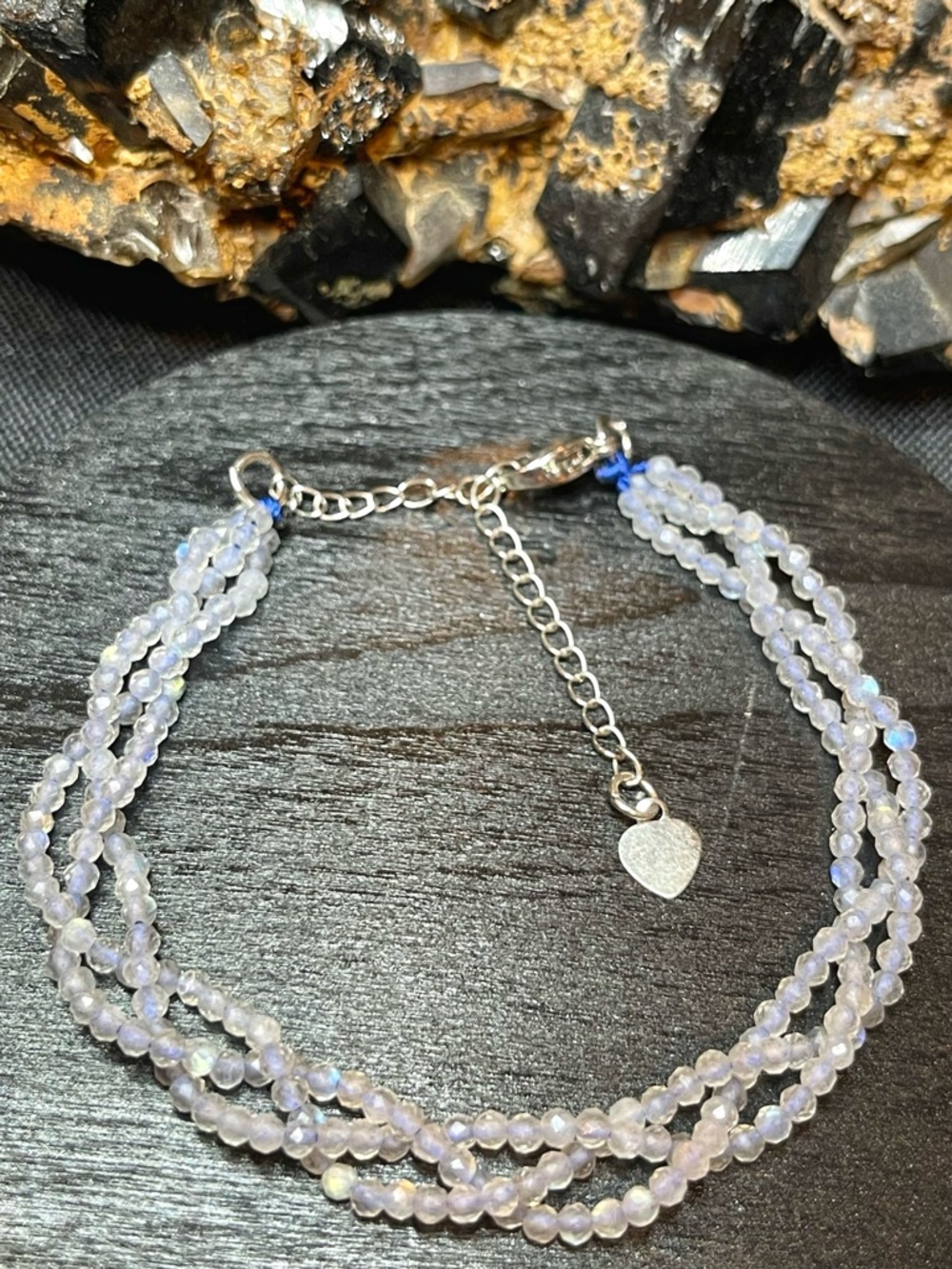 🌑Genuine Labradorite Gemstone Crystal Adjustable Bracelet🌑